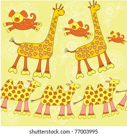 cute animal seamless pattern