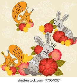 cute animal seamless pattern