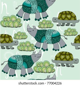 cute animal seamless pattern