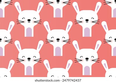 Cute animal seamless pattern background. Nursery room wallpaper seamless pattern. Cute animal wrapping paper seamless pattern