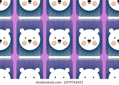 Cute animal seamless pattern background. Nursery room wallpaper seamless pattern. Cute animal wrapping paper seamless pattern