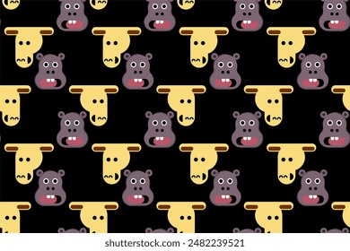 Lindo animal sin patrón de fondo. Fondo de pantalla de la habitación infantil sin patrón. Lindo animal que envuelve el patrón sin fisuras