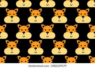 Cute animal seamless pattern background. Nursery room wallpaper seamless pattern. Cute animal wrapping paper seamless pattern