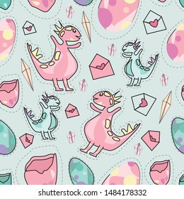Cute animal seamless pattern design. Can use for print, template, fabric, presentation, textile, banner, poster, wallpaper, poster