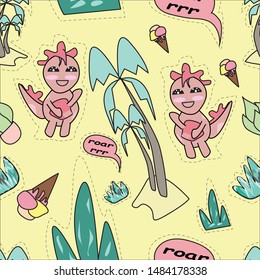 Cute animal seamless pattern design. Can use for print, template, fabric, presentation, textile, banner, poster, wallpaper, poster