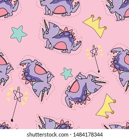 Cute animal seamless pattern design. Can use for print, template, fabric, presentation, textile, banner, poster, wallpaper, poster