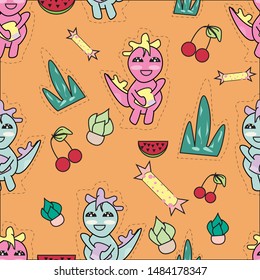 Cute animal seamless pattern design. Can use for print, template, fabric, presentation, textile, banner, poster, wallpaper, poster