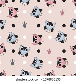 Cute animal seamless pattern design. Can use for print, template, fabric, presentation, textile, banner, poster
