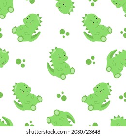 Cute animal seamless pattern, dino pattern with flat style. Pattern for fabric printing, wallpaper, background and many others