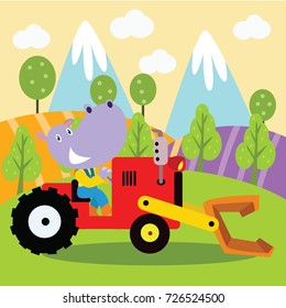 Cute animal series vector design. Kid t-shirt design with animal theme.