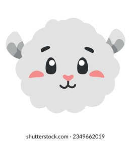 cute animal sheep icon, flat illustration for your design flat style