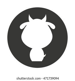 cute animal silhouette isolated icon vector illustration design