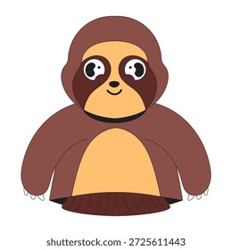 Ilustración de personaje de dibujos animados de marionetas de mano de perezoso animal lindo