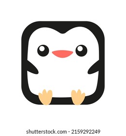 Cute animal square face. Vector flat illustration