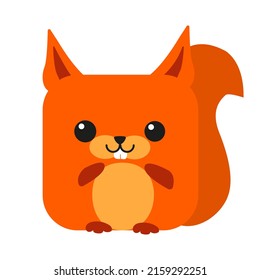 Cara cuadrada animal. Ilustración plana del vector
