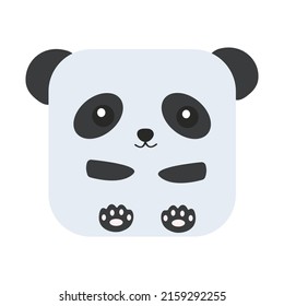 Cute animal square face. Vector flat illustration