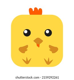 Cute animal square face. Vector flat illustration