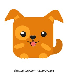 Cute animal square face. Vector flat illustration