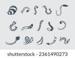 cute animal tail doodle handdrawn. Animal Tail doodle set