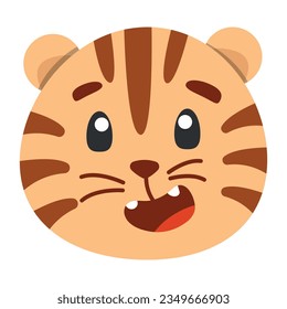 süßes Tiertiger-Symbol, flache Illustration für Ihren Design-Flachstil