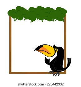 cute animal toucan bird blank sign and symbol vector
