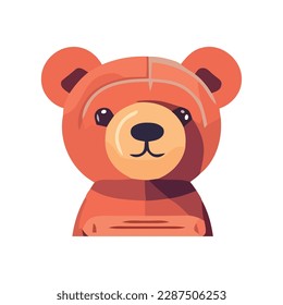 Cute animal toy teddy bear icon isolated