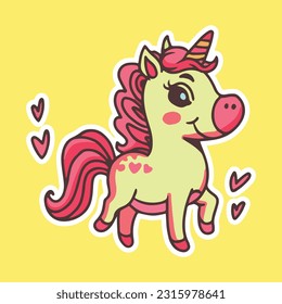 cute animal unicorn pony illustration design