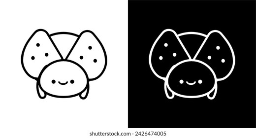 CUTE ANIMAL VECTOR DESIGN BEETLE  BLACK AND WHITE COLOR 