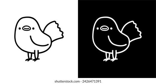 CUTE ANIMAL VECTOR DESIGN BIRD PERCH BLACK AND WHITE COLOR 