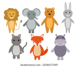 Cute Animal Vector Design elements Set