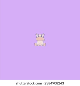 cute animal vector hippo book