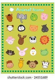 cute animal vector icons