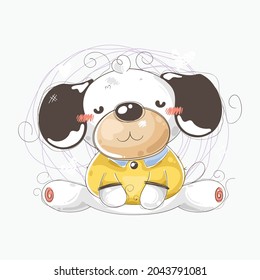 cute animal vector illustration. cute animal art for baby. animal art for background poster and card