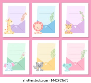 cute animal vector illustration set bundle