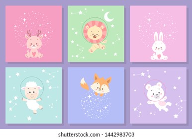 cute animal vector illustration set bundle
