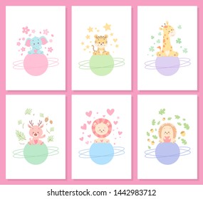cute animal vector illustration set bundle