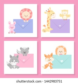 cute animal vector illustration set bundle