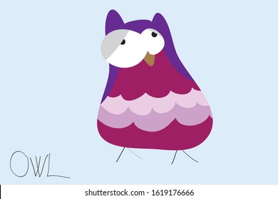 cute animal vector illustrtion owl