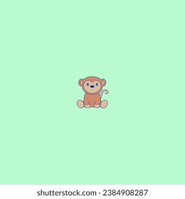 cute animal vector monkey book