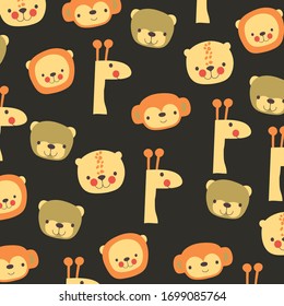 Cute animal vector pattern, for wrapping paper, greeting cards, posters, invitation