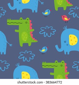 cute animal vector print for kids