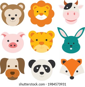Cute animal vector with white background