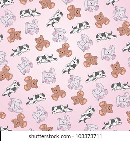 Cute animal wallpaper. Vector illustration. Eps 8.