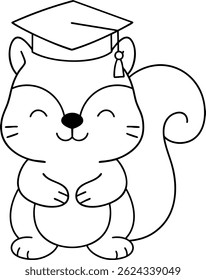 A Cute animal wearing graduation cap, symbolizing achievement and celebration