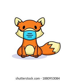 Cute animal wearing medical mask Cute animal wearing medical mask