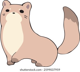 The cute animal weasel moves smoothly.