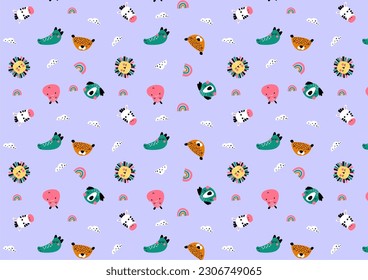 cute animal wildlife pattern for baby printing