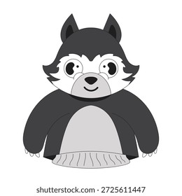 Bonito animal lobo mão marionete personagem de desenho animado ilustração