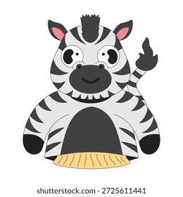 Cute animal zebra hand puppet cartoon character illustration
