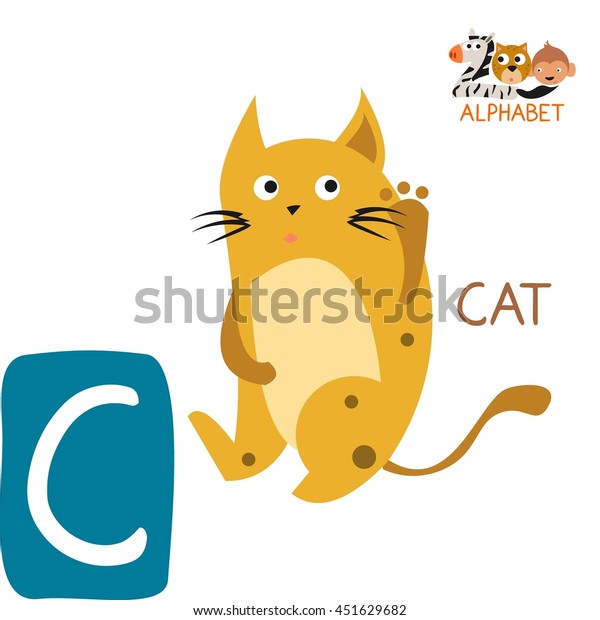 Cute Animal Zoo Alphabet Letter C Stock Vector (Royalty Free) 451629682 ...